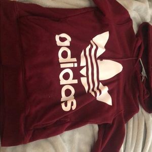 Burgundy adidas sweater